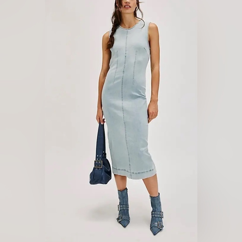NWOT Free People, Tell Me About It Midi, Size 0, in Bleachout